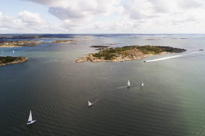 Drönarfoto segelbåtar I Almeräng Fotografi